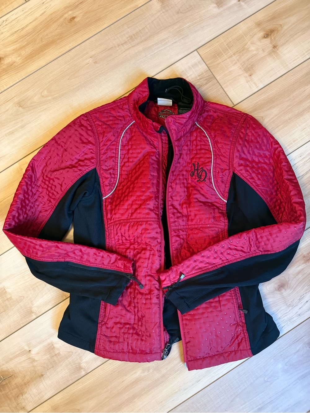 Harley-Davidson Red and Black Quilted Utility Jacket